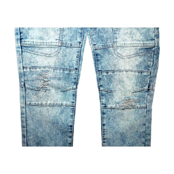 Boy's Southpole Acid Wash Distressed Stretchy Moto Fashion Jeans 7 Pockets Sz 14 - Picture 4 of 11